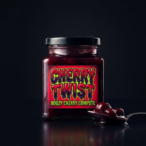 Cherry Twist Boozy Cherry Compote jar